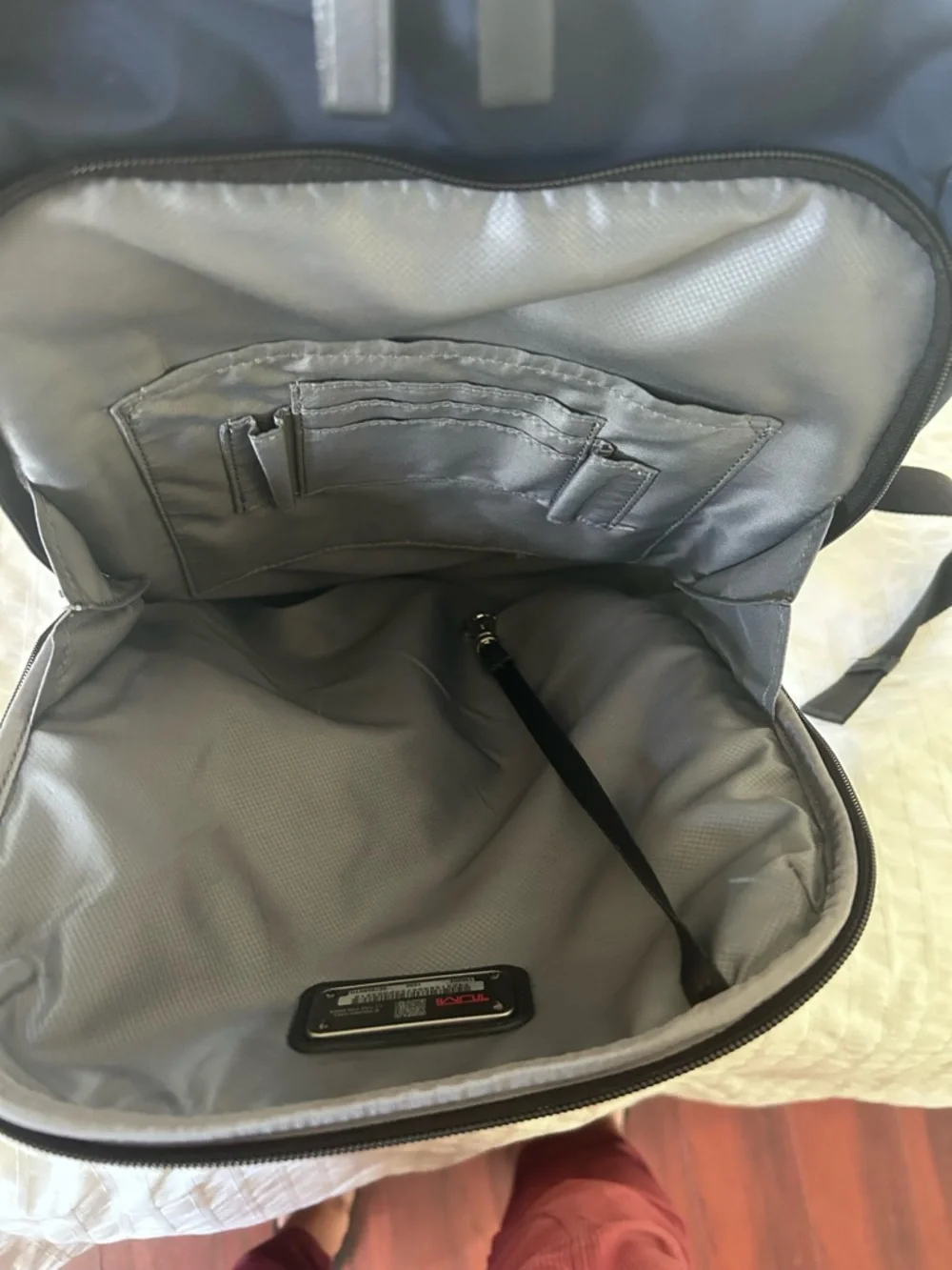 Tumi Navy Blue Men's Backpack with Front Zip Pocket